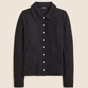 NWT J. Crew Soft Ribbed Cardigan Top Shirt Black Small Women's